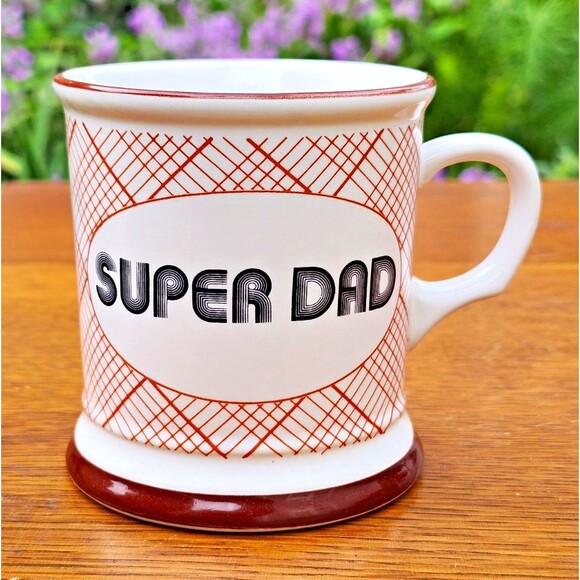 George Good Other - George Good Super Dad Ceramic Coffee Mug White/Brown 10 fl oz Father's Day Plaid